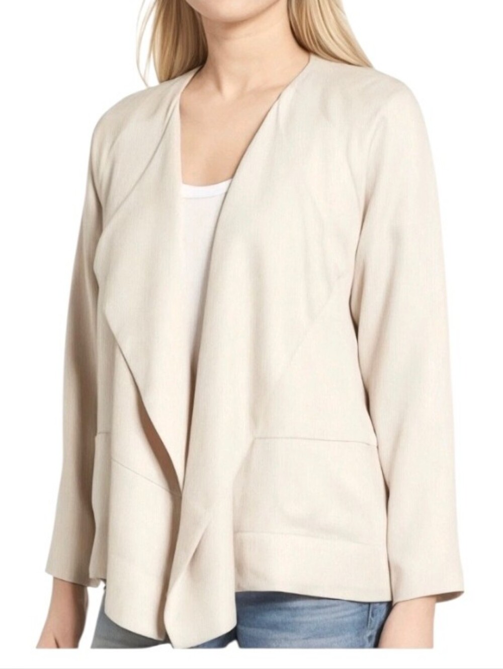 ASTR the Label Drape Front Tencel Jacket- S       U44